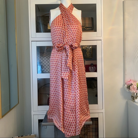 Club Monaco Dress Crisscross Halter Neckline Abstract Asymmetrical Size 0 - Picture 9 of 11